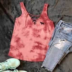 VS PINK Lace Up Tank S NWOT Victoria’s  Secret